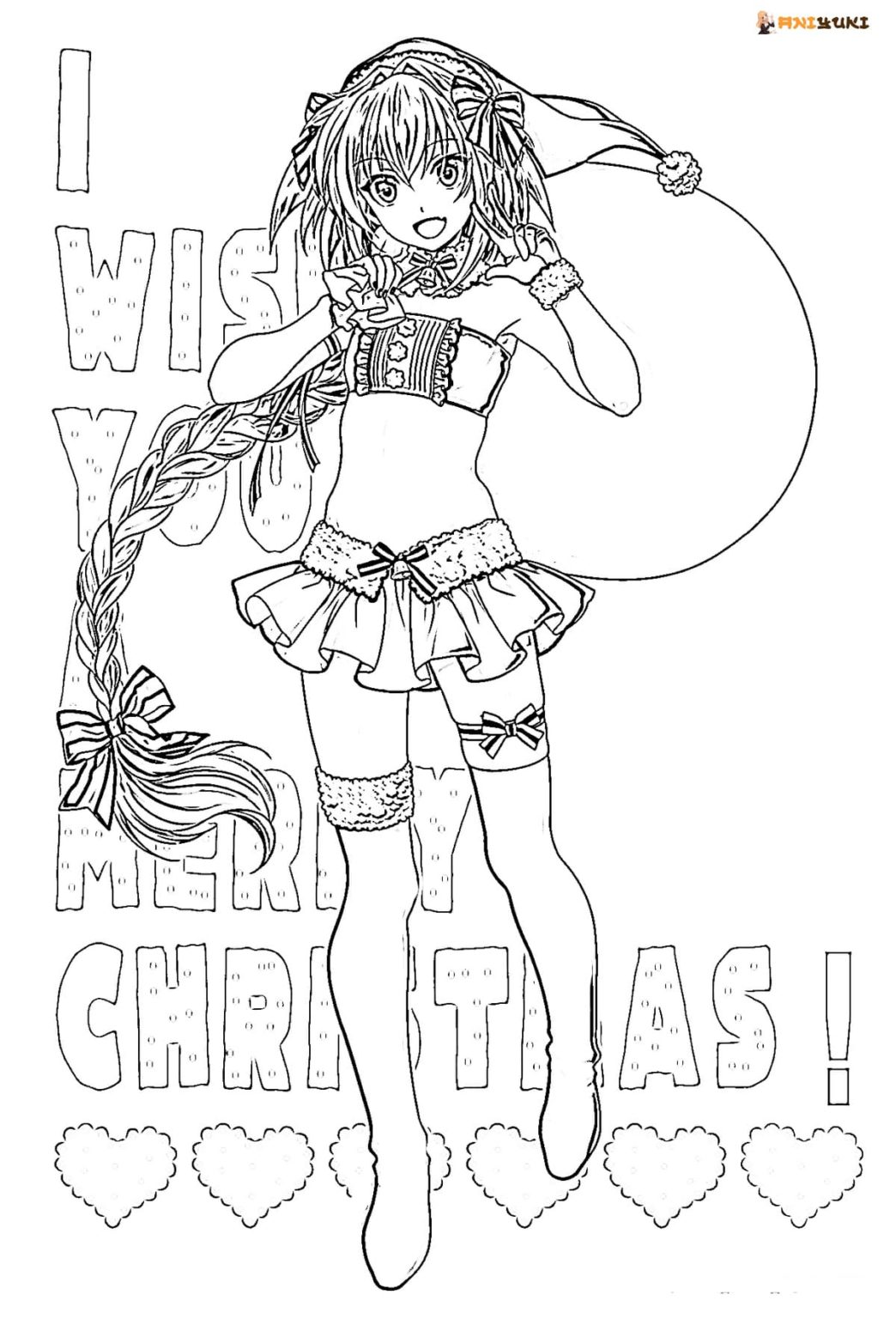 Christmas anime coloring pages - AniYuki - Anime Portal