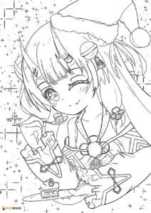 Christmas anime coloring pages - AniYuki - Anime Portal