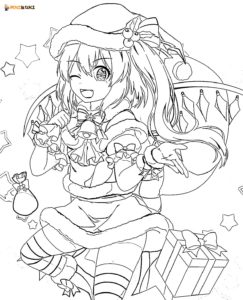 Christmas anime coloring pages - AniYuki - Anime Portal