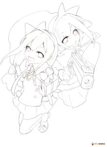 Christmas anime coloring pages - AniYuki - Anime Portal